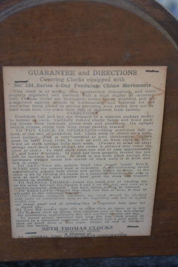 Seth Thomas Vintage Wooden Mantle Clock