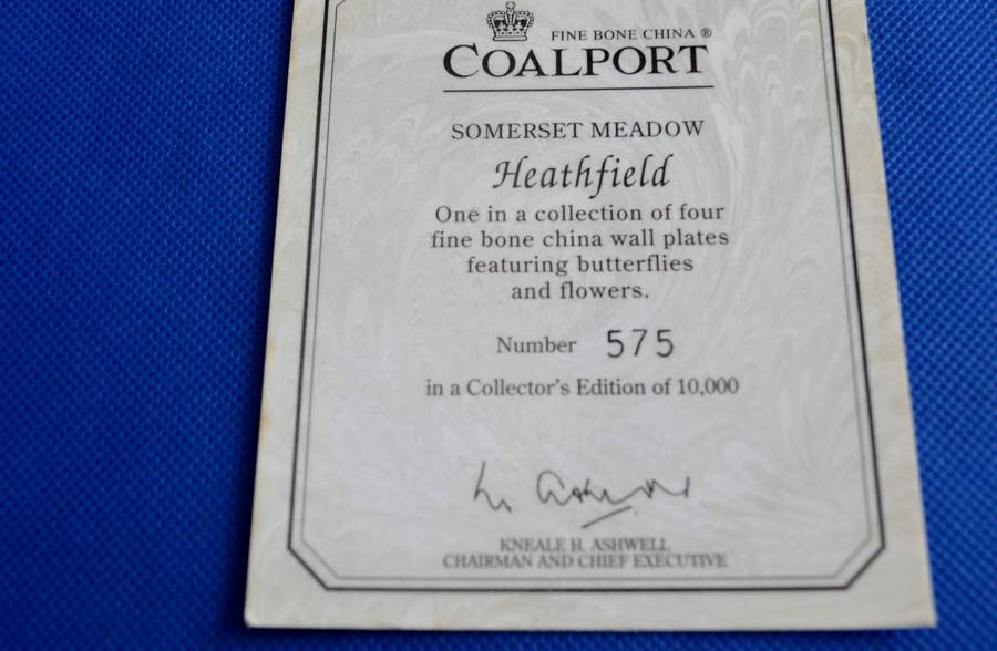 Coalport Limited Edition Collectors Plate - Somerset Meadow Heathfield - With COA