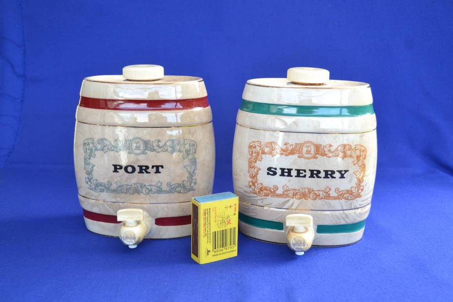Vintage Wade Royal Victoria Pottery Sherry and Port Barrel decanters