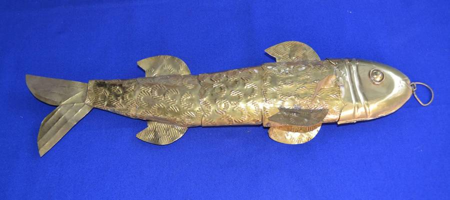 Vintage Articulated Brass Fish Ornament