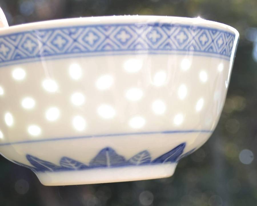 Jindgezhen  Porcelain Blue and White Rice Grain Pattern Set - 18 Pieces