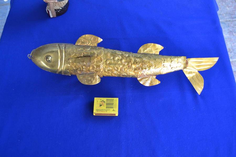 Vintage Articulated Brass Fish Ornament