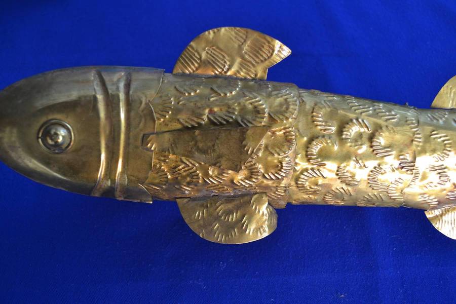 Vintage Articulated Brass Fish Ornament