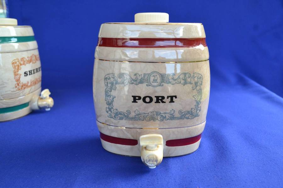Vintage Wade Royal Victoria Pottery Sherry and Port Barrel decanters