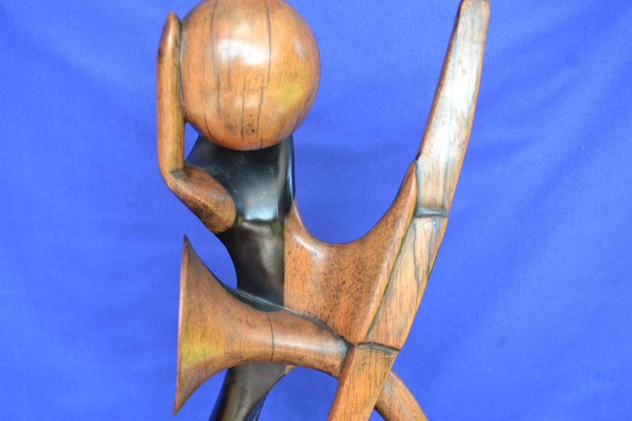 Ethnic Abstract Wooden Sculpture