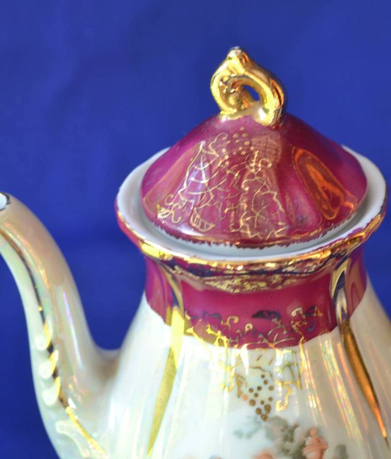 Vintage Lusterware Coffee Set - 11 Pieces