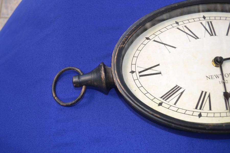 Vintage New York Key Shaped Metal Wall Clock