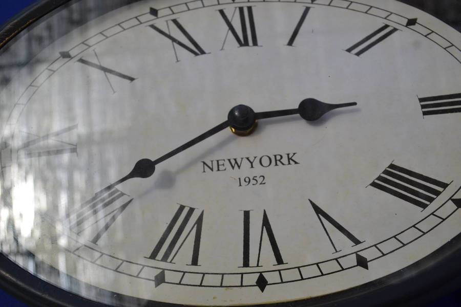 Vintage New York Key Shaped Metal Wall Clock