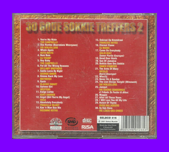 Music CD - 30 Goue Sokkie Treffers 2