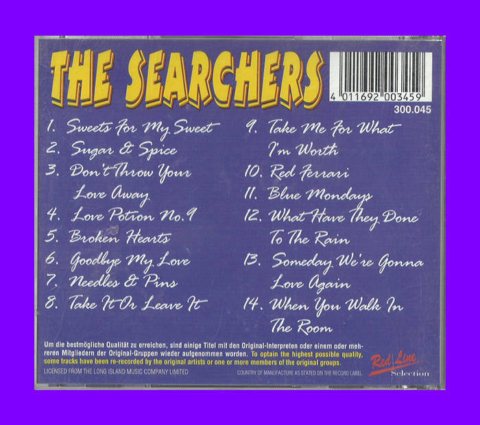 Rare Music CD - The Searchers - Needles & Pins and Other Hits (Mint Condition)