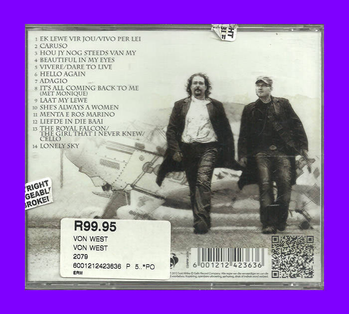 Rare Music CD - Von West - Laat My lewe