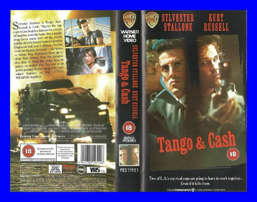 VHS CASSETTE  -  TANGO & CASH (SYLVESTER STALLONE, KURT RUSSELL)