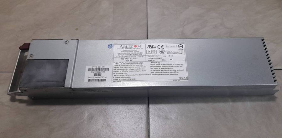 Ablecom/Supermicro PWS-801-1R 800W Power Supply
