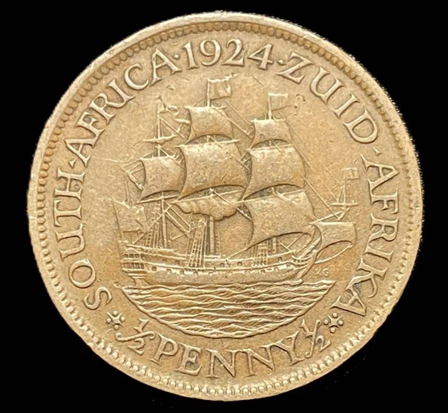 Scarce 1924 SA Union ½ penny coin - Higher grade filler coin