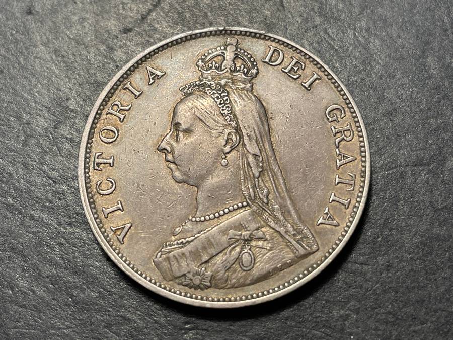 Huge Silver Four shillings British coin minted under Queen Victoria
