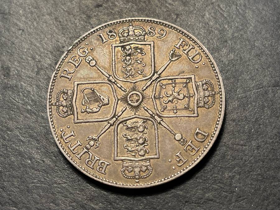 Huge Silver Four shillings British coin minted under Queen Victoria