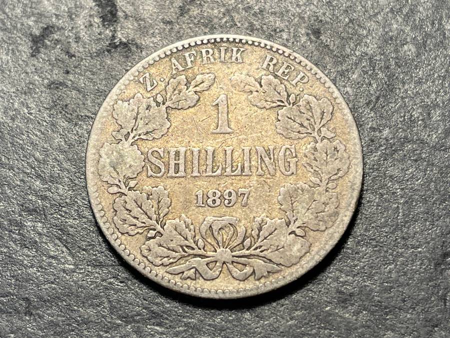 ZAR Silver 1897 One shilling (1/-) coin - President Kruger issue - Only 397,300 minted