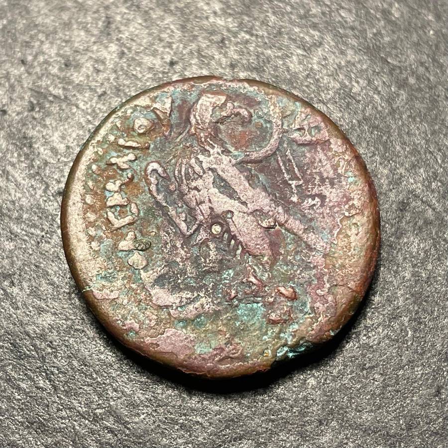 Ancient Greek 2250+ years old Bronze Obol coin - King Ptolemy IV - Minted between 246 BC and 222 BC