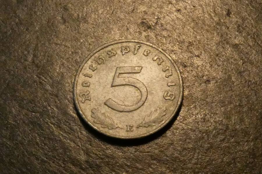 1940 World War 2 Nazi Germany 5 Reichpfennig coin