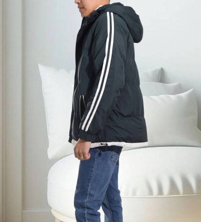 Size 3XL Only Mens Green Hooded Puffer Jacket