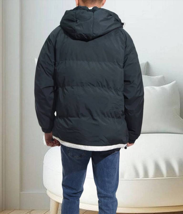 Size 3XL Only Mens Green Hooded Puffer Jacket