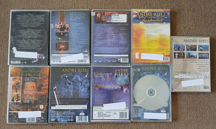 Andre Rieu 9 x  DVDs ( 1 duplicate)