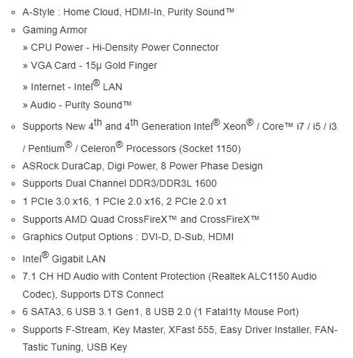 ASROCK FATAL1TY H87 PERFORMANCE SERIES ** GAMING MOTHERBOARD ** GOOD CONDITION ** WARRANTY **