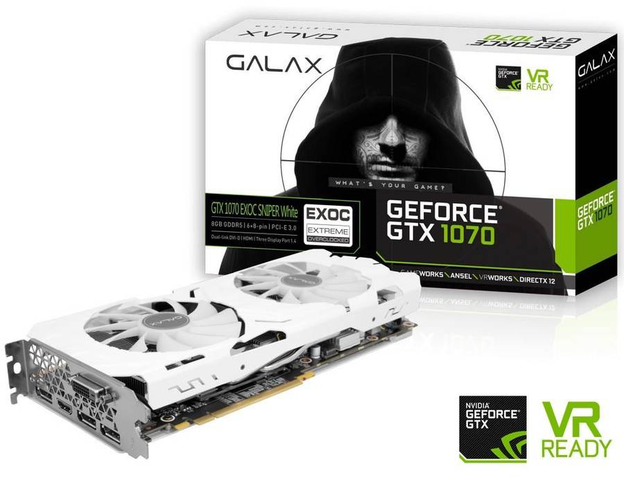 Galax Gtx 1070 8G Exoc Snpr White  - Gaming Graphics Card - Good Condition - Warranty