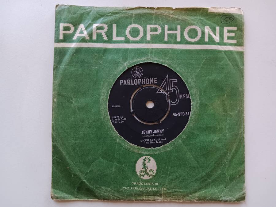 Dickie Loader & The blue Jeans  - Jenny Jenny  Scarce 1964 SA released 7" single 45 RPM.)