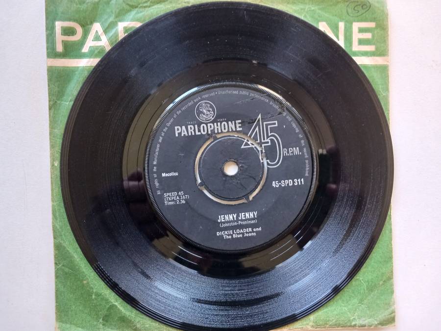 Dickie Loader & The blue Jeans  - Jenny Jenny  Scarce 1964 SA released 7" single 45 RPM.)