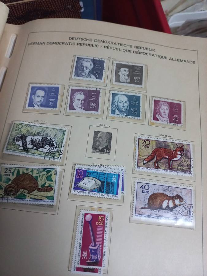 18 ALBUMS/FILES WITH STAMPS AND FIRST DAY COVERS HUGE LOT OF LOOSE STAMPS