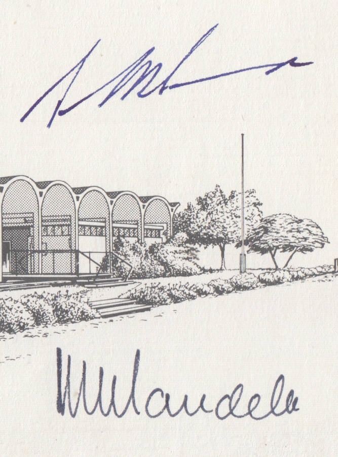 SIGNED NELSON MANDELA & SERETSE KHAMA FDC 1975 AUTOGRAPH PRESIDENT SIGNATURE SOUTH AFRICA RARE