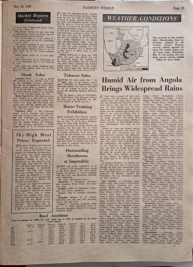 MAY 20TH 1959 FARMERS WEEKLY NEWS PAPER