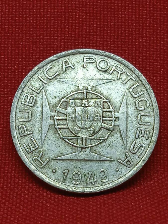1949 MOZAMBIQUE SILVER 5 ESCUDOS
