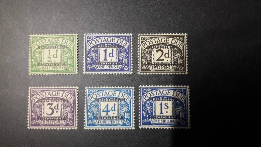 Southern Rhodesia 1951 Postage Due set , MNH (1s M/H) (SACC 1-5,7, CV R275)