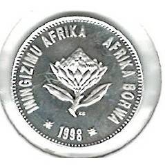 1998 SA Silver Jackass Penguin 2 1/2c Proof Tickey total Mintage 2 297