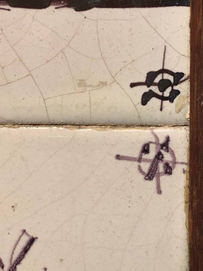 Framed Set Of Four 18th Century Dutch Delft Tiles