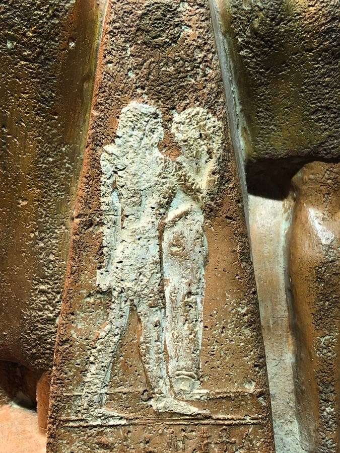 Large Souvenir Egyptian Terracota Statue Menkaure and His Queen