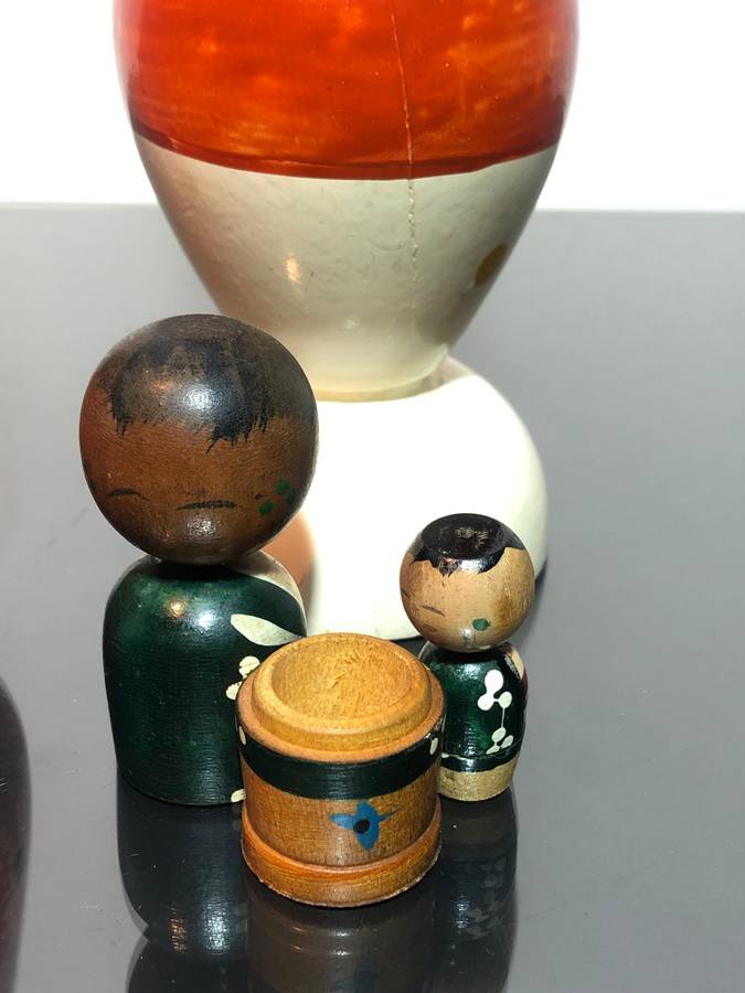 Three Japanese Kokeshi Dolls