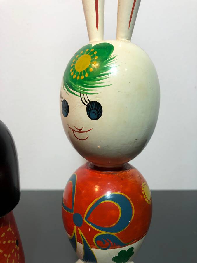 Three Japanese Kokeshi Dolls