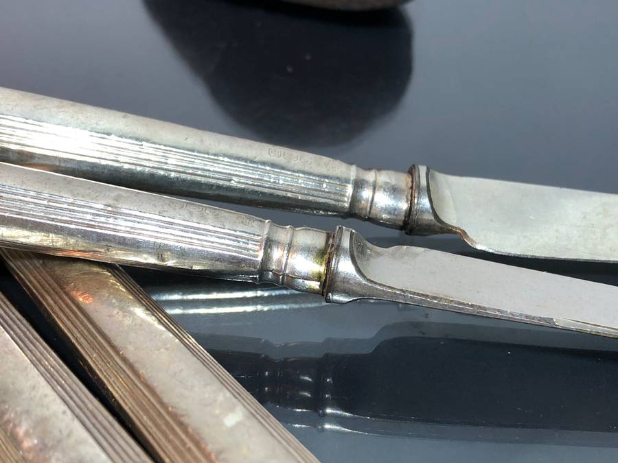 Sterling Silver Cake Knives marked Thomas Bradbury and Sons TB & S