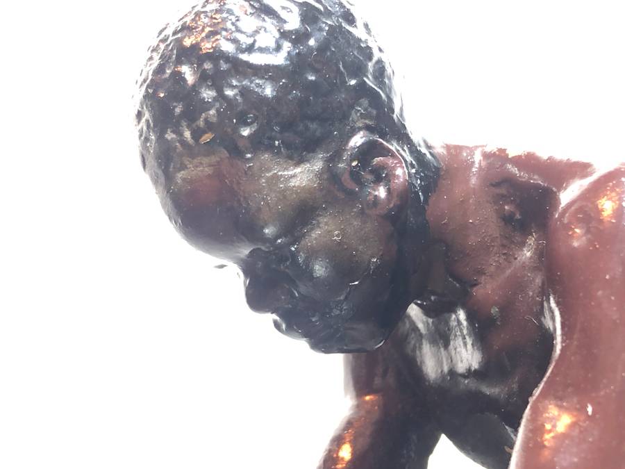 Bushman Clay Casted Sculpture by SA Artist Frederick Johannes Kruger 1907 -1966