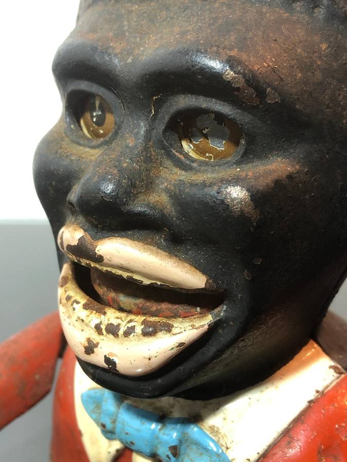 Antique Cast Iron Jolly Americana Money Bank