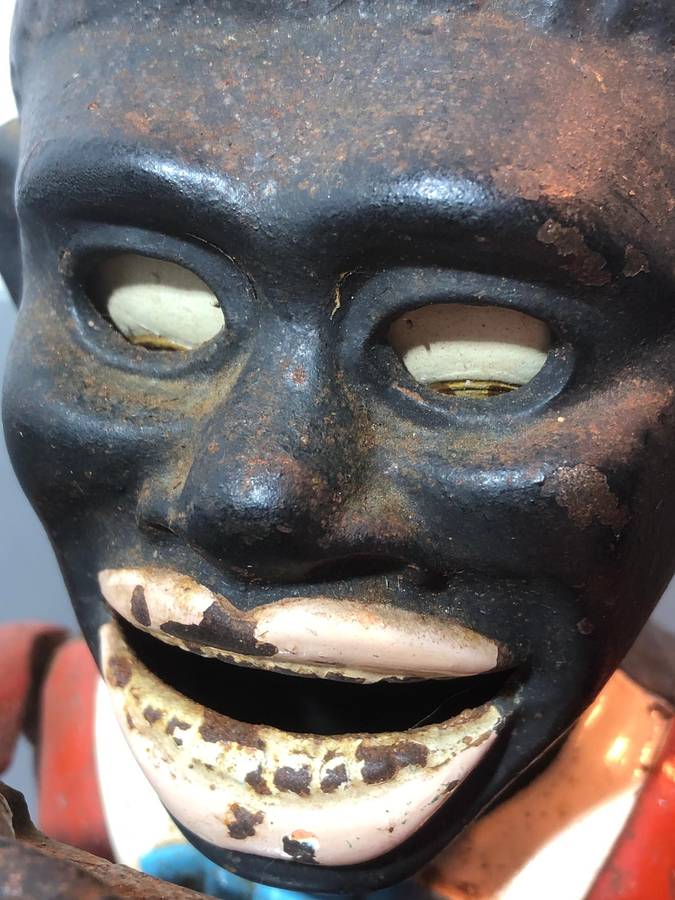 Antique Cast Iron Jolly Americana Money Bank