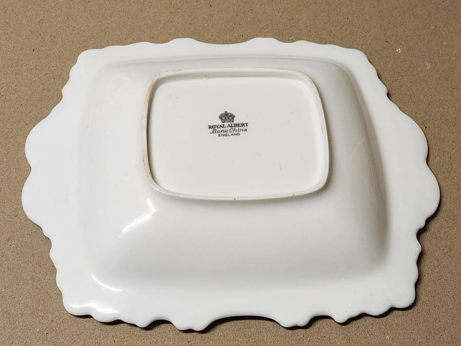 Vintage Royal Albert Bone China Twin Handled Snack Dish
