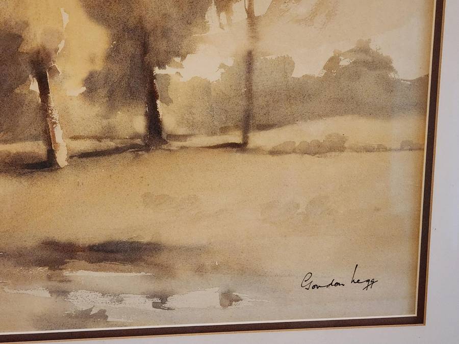 GORDON LEGG WATERCOLOUR ON BOARD LANDSCAPE PAINTING