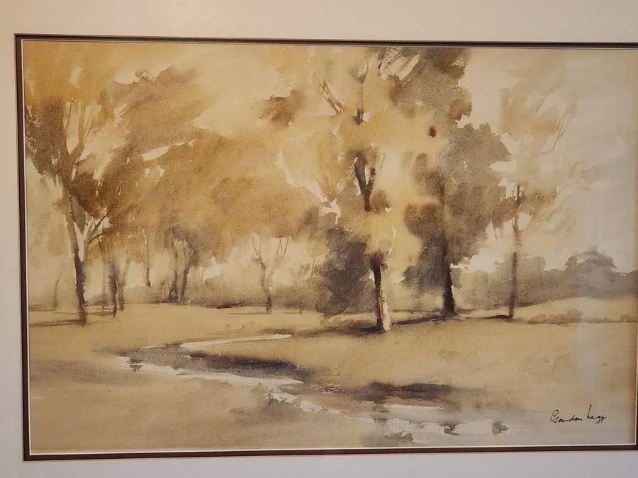 GORDON LEGG WATERCOLOUR ON BOARD LANDSCAPE PAINTING
