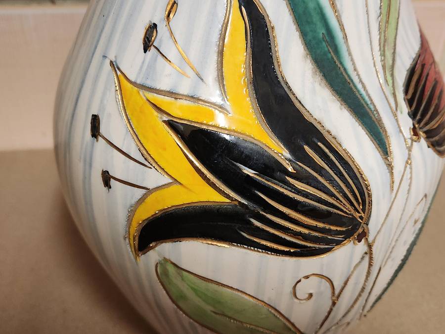 RARE FIND. 20th CENTURY ROUGE FONTAINE BAUDOUR CERAMIQUE VASE/URN