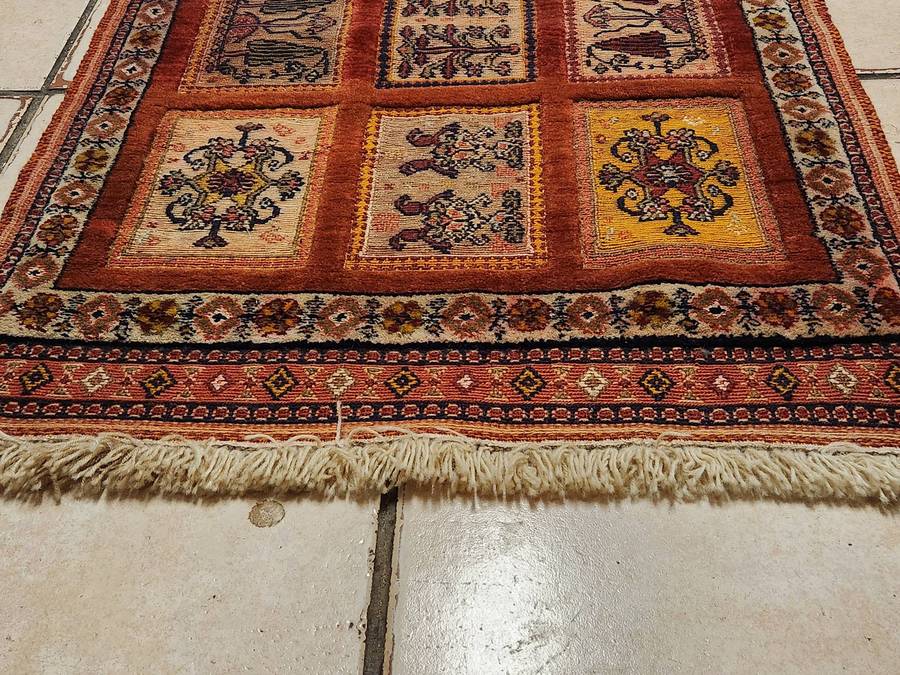 Vintage Hand Knotted Pure Wool Bakhtiari Persian Rug