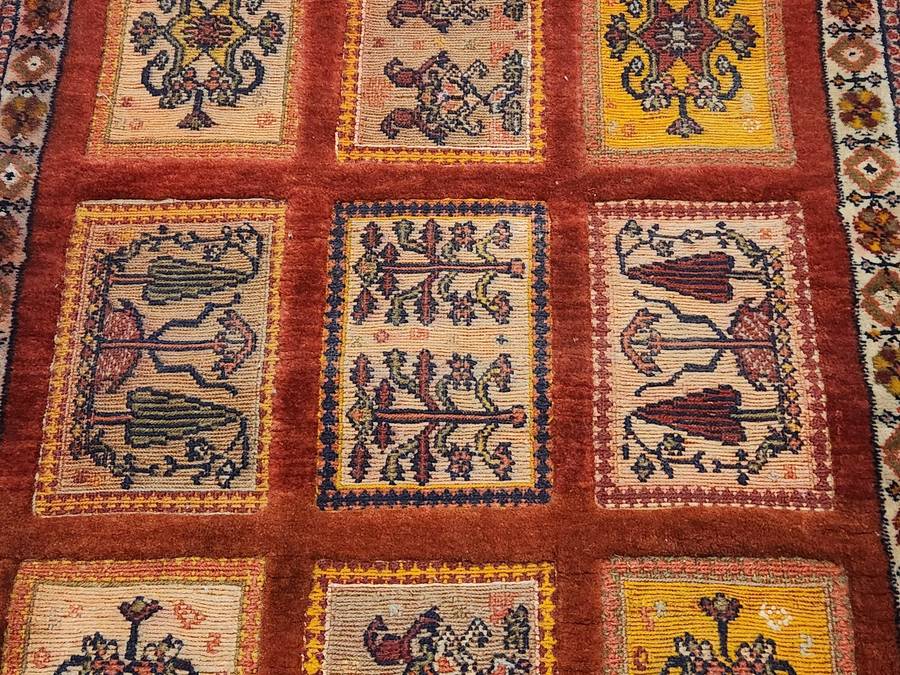 Vintage Hand Knotted Pure Wool Bakhtiari Persian Rug